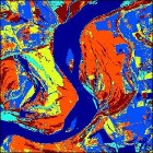 Mississippi River Landsat Image clustered into 6 groups